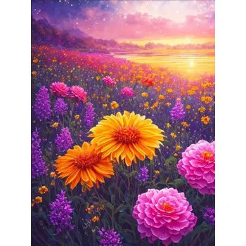 Mozaiková sada HUACAN DIAMOND PAINTING - DIAMANTOVÁ MOZAIKA - KVĚTINA 10