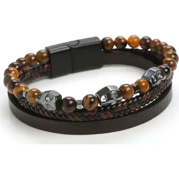 Náramek Gaira® Náramek Tygří oko Skull 30551