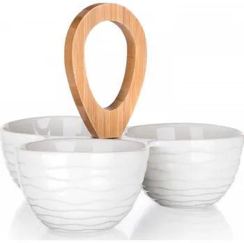 miska dělená 24x24x18cm porcelán/bambus BRILLANTE