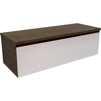 Koupelnový nábytek Naturel Koupelnová skříňka s krycí deskou Naturel Monza 119x30x45 cm ořech mat MONZA120WN MONZA120WN