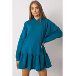 Bavlněné šaty s kapucí Pearl Essence modré Velikost: L/XL