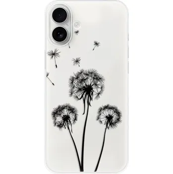 Pouzdro na mobilní telefon Odolné silikonové pouzdro iSaprio - Three Dandelions - black - iPhone 16 Plus