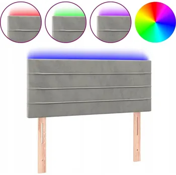 Čelo postele LED Samet 100x78/88 Světle šedá