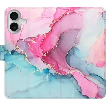 Pouzdro na mobilní telefon Flipové pouzdro iSaprio - PinkBlue Marble - iPhone 16