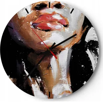 Hodiny Nástěnné hodiny do kuchyně 30x30 Žena Skleněné hodiny do obýváku Loft Tiché