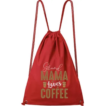 Městský batoh DOBRÝ TRIKO Bavlněný batoh Grand Mama loves COFFEE Barva: Červená