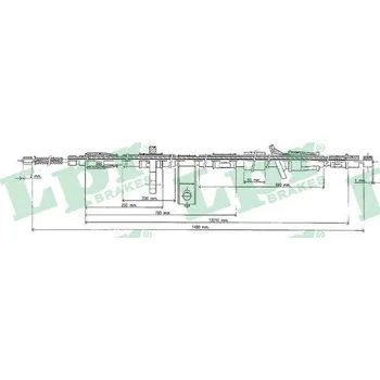 Lanko parkovací brzdy Tažné lanko, parkovací brzda LPR C0320B