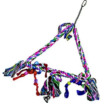 Pro psa Hračka pro ptáky FLAMINGO - bavlněný trojúhelník s uzly Triangle 39x33x5,5cm