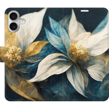 Pouzdro na mobilní telefon Flipové pouzdro iSaprio - Gold Flowers - iPhone 16 Plus