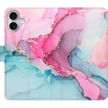 Pouzdro na mobilní telefon Flipové pouzdro iSaprio - PinkBlue Marble - iPhone 16 Plus