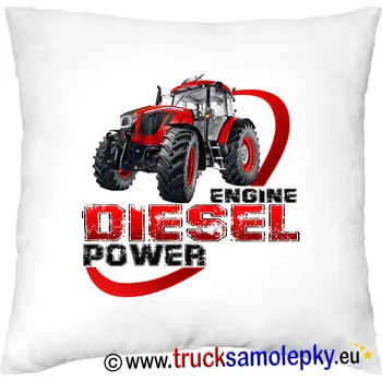 Polštář Polštář traktor DIESEL POWER 8 (Polštář ( povlak včetně polštáře) velikost 40 x 40 cm)