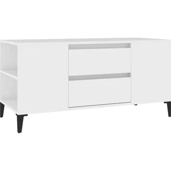 Televizní stolek TV stolek dřevěný bílý 102x44,5x50cm