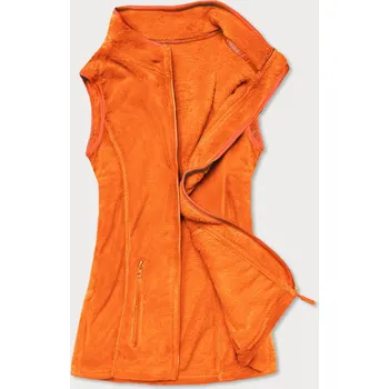 Dámská vesta Oranžová plyšová vesta se stojáčkem od J.STYLE, odstíny oranžové M (38) i392_21959-47