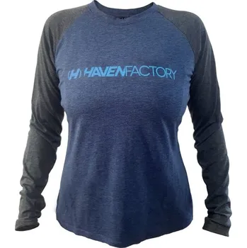 cyklistický dres dres dlouhý dámský HAVEN FACTORY trail černo/modrý