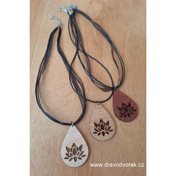 Náhrdelník Dřevěný náhrdelník LOTOSOVÝ KVĚT Varianta: Americký javor