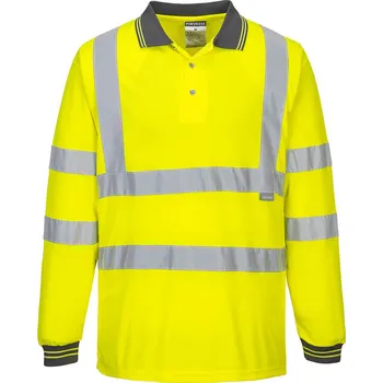 PORTWEST HI-VIS S277 / Funkční reflexní polokošile, dl. rukáv - HV žlutá 5XL