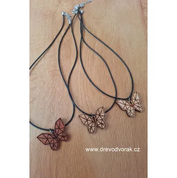 Náhrdelník Dřevěný náhrdelník MOTÝL Varianta: Dub
