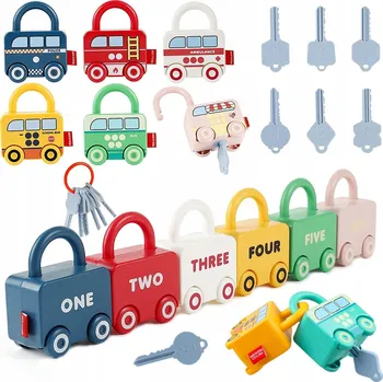 LOGICKÁ SENSORICKÁ HRA MONTESSORI ZÁMEČKY 6 ks