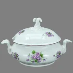 Český porcelán, Dubí Mísa polévková (terina) kulatá 2,0 l fialky s fialovou linkou