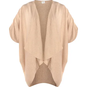 Dámské pončo Kašmírové pončo přírodní béžová UNI / Béžová