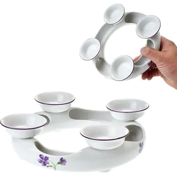 Svícen Český porcelán, Dubí Svícen adventní 21,5 cm fialky
