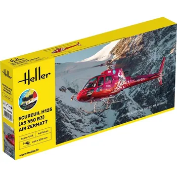 Plastikový model Ecureuil H125 (AS 350 B3) Air Zermatt - obsahuje barvy a lepidlo - Heller STARTER KIT 56490