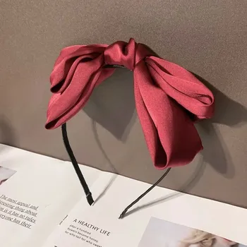 Čelenka Sametová čelenka s velkou mašlí | vlasová ozdoba - červený