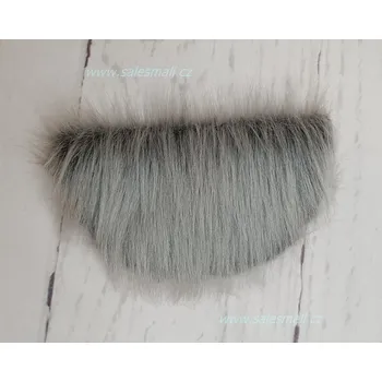 SalesMall Vousy kožešinové šedobéžové mini