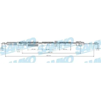 Lanko parkovací brzdy Tažné lanko, parkovací brzda SAMKO C0262B