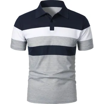 Pánské tričko Pánské tričko polo s límečkem a pruhy Velikost: 7XL, Barva (Varianta): Mode G