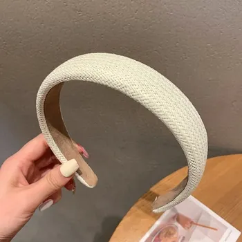 Čelenka Pletená čelenka široká módní | módní doplněk, čelenka do vlasů - Bílý