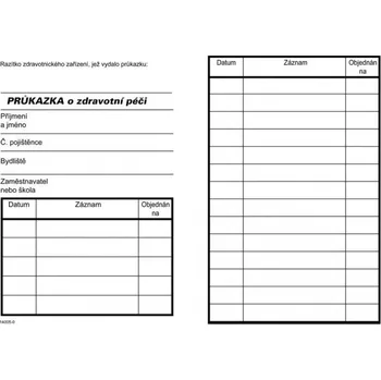 Tiskopis Tiskopis NEM. Průkazka o zdravotní péči A7 DITIS