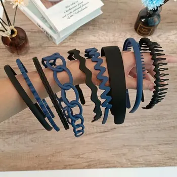 Čelenka Čelenky s neklouzavým povrchem pro ženy i muže | elastické čelenky 9ks - černá modrá