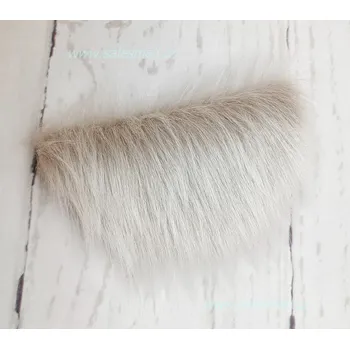 SalesMall Vousy kožešinové béžové mini