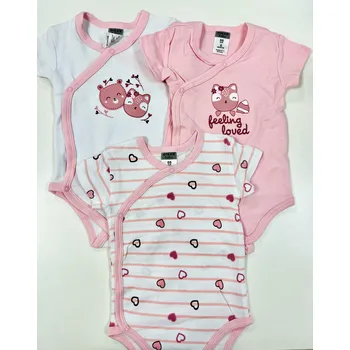 Kojenecký body Jacky Body s krátkým rukávem, 3 set růžový Velikosti: 56