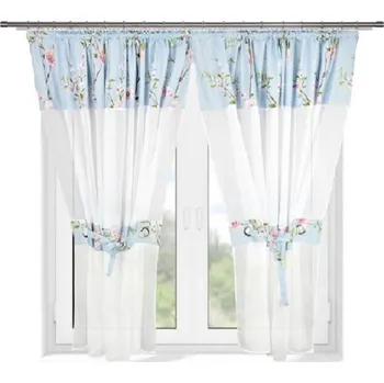 Fliying Hotová záclona dvoudílná Milena modrá 400x160 cm