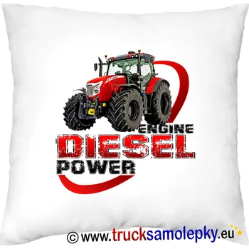 Polštář Polštář traktor DIESEL POWER 7 (Polštář ( povlak včetně polštáře) velikost 40 x 40 cm)