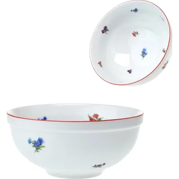Český porcelán, Dubí Mísa kulatá 17 cm rakouská házenka s červenou linkou