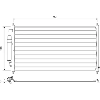 Klimatizace automobilu Kondenzátor, klimatizace VALEO 822704
