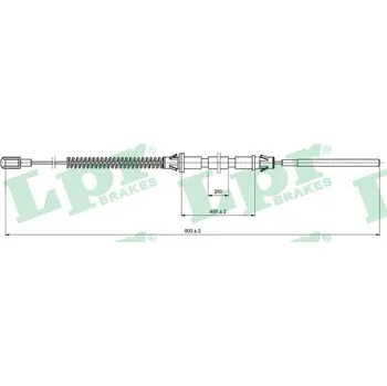 Lanko parkovací brzdy Tažné lanko, parkovací brzda LPR C0574B