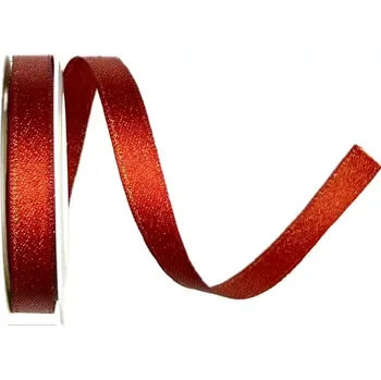 Stuha Stuha saténová STARDUST RED červená 10mm x 2m (9,-Kč/m) (Stuha saténová, červená, oboustranná, lesklá)