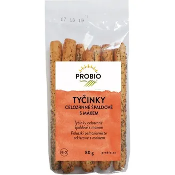 tyčinky špaldové celozrnné s mákem Probio 80g (tyčinky špaldové celozrnné s mákem Probio 80g)