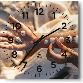 Hodiny Kuchyňské nástěnné hodiny 30x30 Mušle Skleněné hodiny do obýváku Moderní Tiché