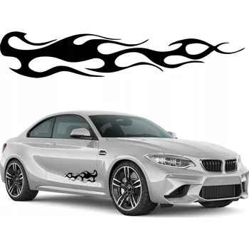 Samolepicí dekorace na vozidlo SAMOLEPKA NA AUTO PLAMENY oheň FIRE 90x18cm