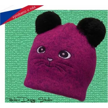 Čepice Dětská čepice ROCKINO Kočička fialová 48