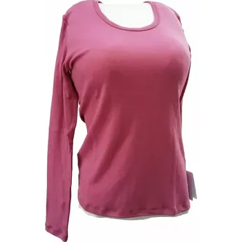 Dámské merino triko s dlouhým rukávem Rose wine S