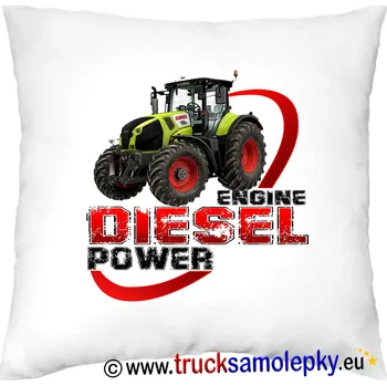 Polštář Polštář traktor DIESEL POWER 4 (Polštář ( povlak včetně polštáře) velikost 40 x 40 cm)