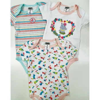Kojenecký body Jacky Body s krátkým rukávem, 3set,zvířátka Velikosti: 56