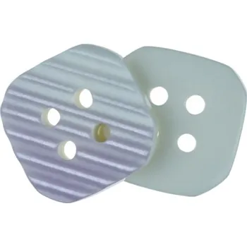 Knoflík Bellatex Knoflík balení po 10ks 13,5x13,5 mm Proužek fialová, bílá