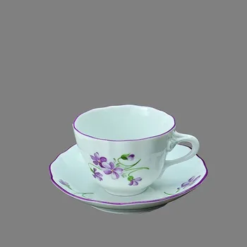 Český porcelán, Dubí Šapo (šálek s podšálkem) na espresso A+A fialky - 80 ml